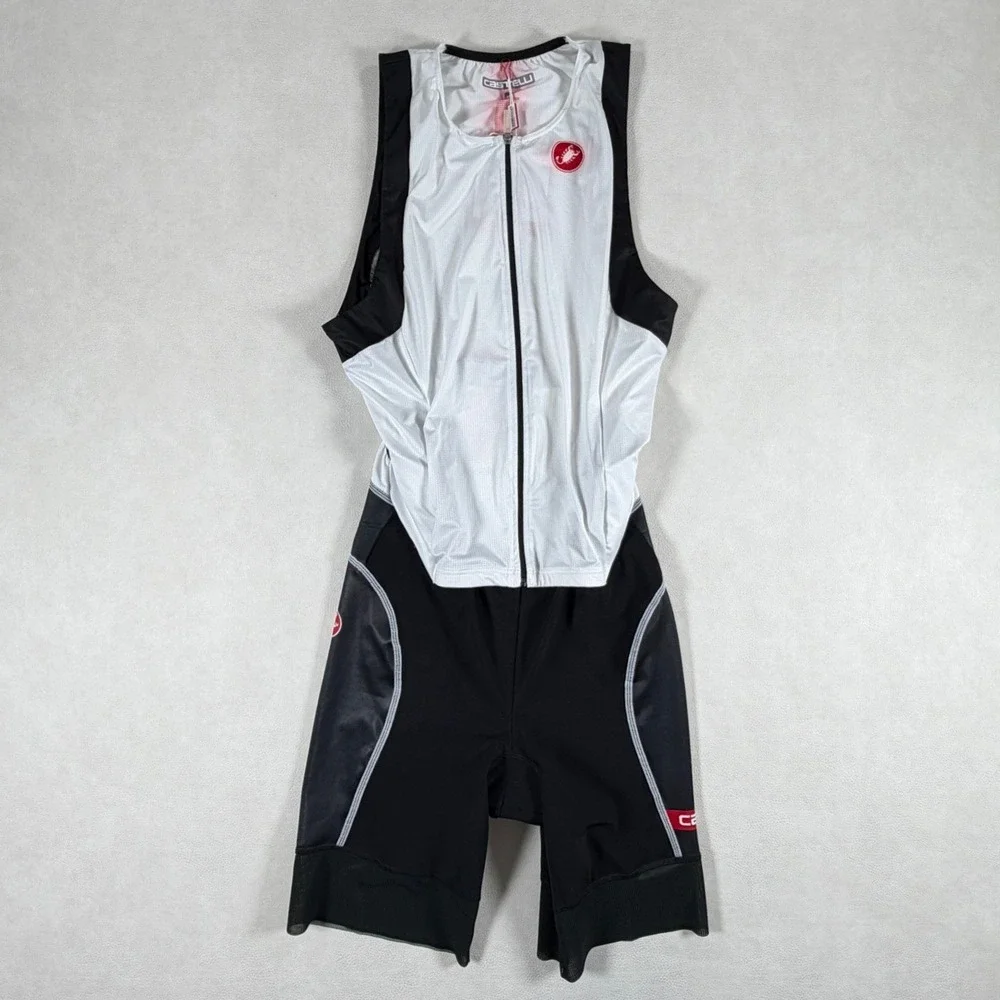 NEW Castelli Sanremo Speed Suit Jersey Mens 2XL Rosso Corsa Triathlon One Piece